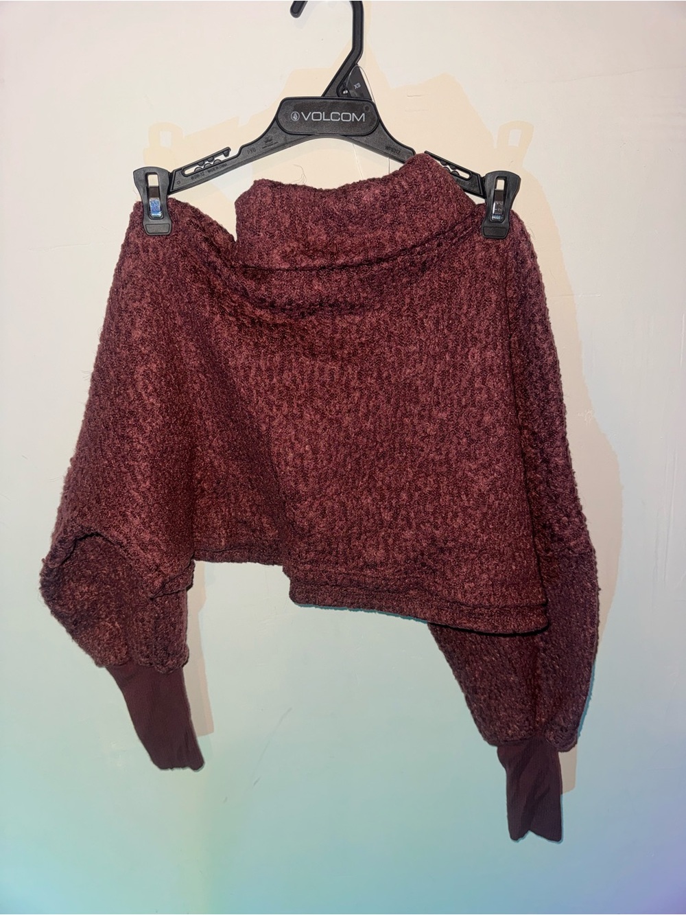 Windsor Maroon Cropped Turtleneck Sweater